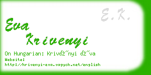 eva krivenyi business card